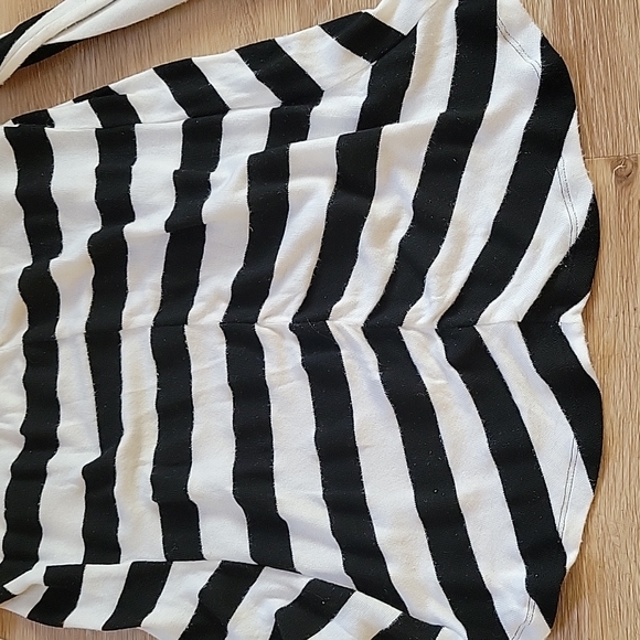 Allen B Allen Schwartz stripe flyaway open cardigan - Picture 8 of 11